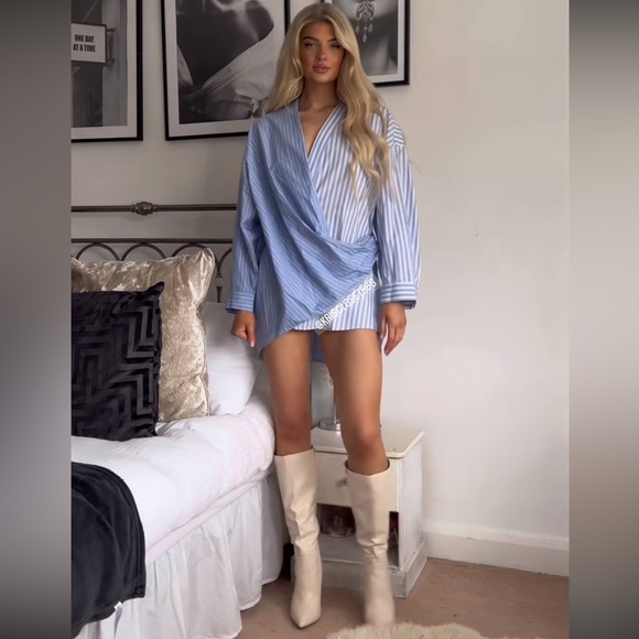 NWT Zara Poplin Wrap Shirt - Picture 3 of 11